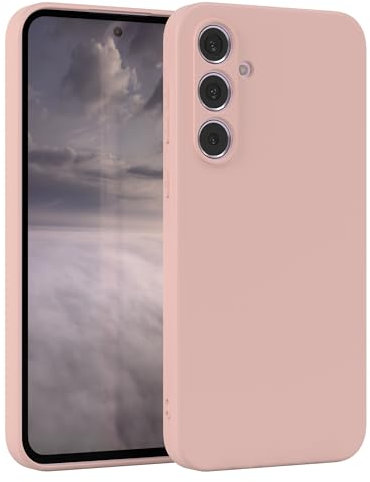 EAZY CASE Coque de protection en silicone pour Samsung Galaxy A35 - Vieux rose souple - Résistante aux chocs - Avec protection de l'appareil photo - Fine - Protection antichoc - Rose pastel