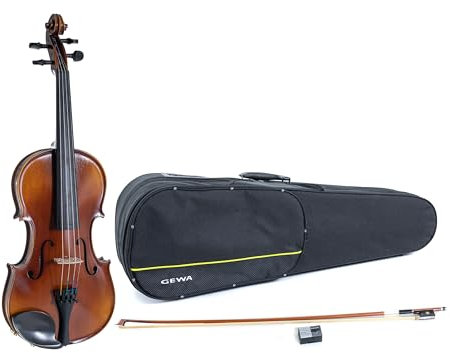 GEWA Violingarnitur Allegro VL 1 – 4/4 spielfertig, massiver europäischer Ahorn und europäische Fichte, handlackiert, Massaranduba Bogen, Larsen Aurora Saiten, Violinformetui