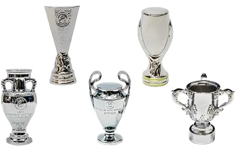MIAOWR Modello Mini Trofeo da Calcio, Set da 5 Pezzi, Materiale Solido Interamente in Metallo, Souvenir da Collezione dei Campioni, Regali per I Fan,B