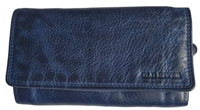 Old River Damen Leder Geldbörse Portemonnaie Mittelgroß, Damen Lederbörse Wallet RFID Schutz