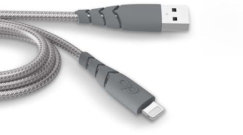 Câble Ultra-renforcé USB A/Lightning 1,2m 2.4A Gris - Garanti à vie Force Power