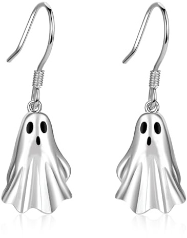 Kürbis Geister Ohrringe für Damen 925 Sterling Silber Halloween Party Magischer Hut Kürbis Ohrringe Geister Horror Halloween Ohrringe Geschenk für Frauen