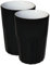 Mahlwerck Porzellan Latte Macchiato oder Cappuccino Becher, Kaffee-Tasse French Style, Diamond Black, matt, 400 ml, 2er Set