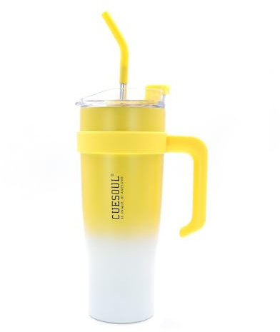 CUESOUL 1200ml Trinkbecher mit Deckel und Strohhalm Edelstahl Vakuumisolierte Reisewasserflasche im Darts-Turnier
