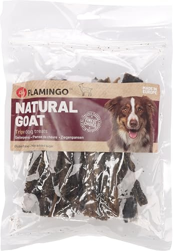 Flamingo Leckerli Hund – Snack Nature Ziegenpansen – 100g – glutenfrei – ohne Zuckerzusatz – naturbelassene Belohnung
