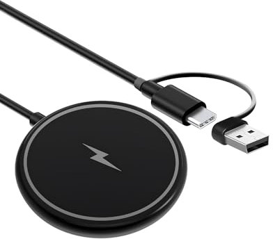 Caricatore Wireless Magnetico, 15W MagSafe Caricatore rapida per i-Phone 16 15 14 13 12 Pro Max Plus Mini e AirPods 4 3 2 Pro Magnetic Wireless Charger Pad di Ricarica Mag-Safe Nero