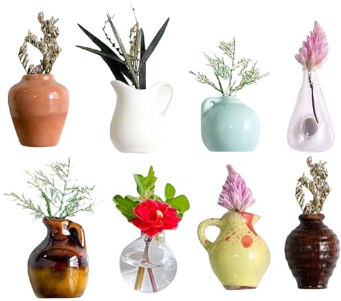 Mini Vase Magnets for Fridge, Mini Ceramic Vase Magnets, Minature Fun Plant Decoration, Office Decoration, Flower Not Include, Wall Mounted