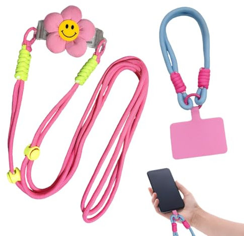 2 Pièces Dragonne de Téléphone, Bijoux De Telephone, Chaine Telephone Portable, Chaine De Telephone, Tour de Cou Telephone, Cordon Telephone Portable Collier