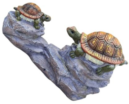 Abaodam Resin Schildkröte Mutter Und Junge Mädchen Figurine Realistische Schildkröte Deko Für Aquarium Garten Wohnzimmer Bürotisch Charmante Miniatur Tierfigur