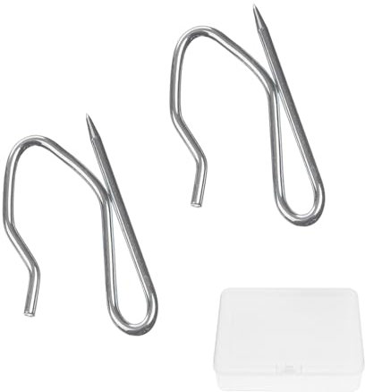 50 Pcs Large Pointed Hooks, Heavy Duty Zinc Metal Drapery Pin Hooks, Metal Curtains Hooks, Curtain Pin Hooks,Window hooks metal,Pinch Pleat CurtainHooks for Window, Shower, Pencil Pleat Curtain