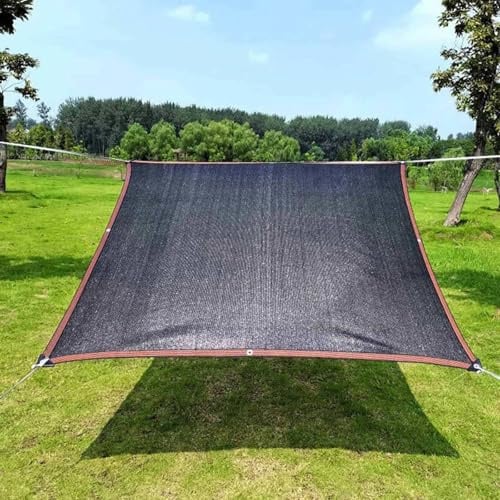 IEOWY Voile d'ombrage 3 x 4 m - Protection Solaire UV 90-95% - Idéale pour Jardin, Piscine, Serre - Noir 4 x 7 m