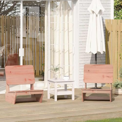 Owoxanthellate 2er Set Massivholz Douglasie Gartenstühle 60x64x70,5 cm FSC Sitzbank mit Rückenlehne wetterfest platzsparend für Balkon Terrasse Camping und Garten
