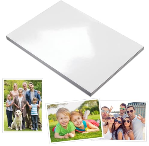 50 Blatt Fotopapier A4 Glänzend, Photopapier A4 240 g/m² Fotopapier | Hochglänzend Schnell Trocknend, Wasserfest, Hohe Weißgrad zum Drucken Fotos, Aufklebern, Flyern, Postern, Grußkarten