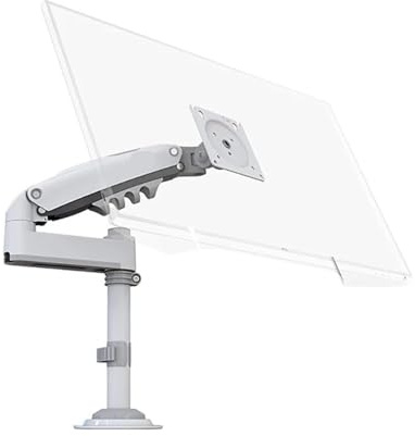 H100 Gas Spring 17-30 Inch Monitor Stand Arm Full Motion Desktop TV Mount Bracket Loading 2-9 kg(White)