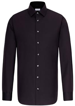 Chemise business homme Seidensticker - coupe ajustée - sans repassage - col Kent - manches longues - 100 % coton ,Schwarz ,38