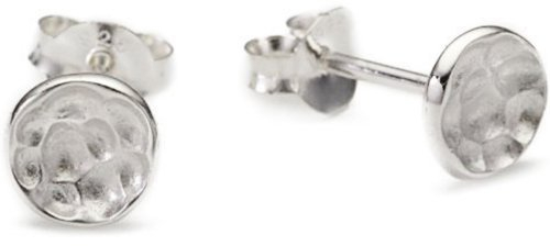 Vinani Damen Ohrstecker 925 Silber - Kreis klein gehämmert - Ohrringe aus 925 Sterling Silber für Frauen ORH