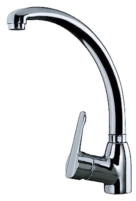 Teka MN - Grifo de Cocina Monomando, Caño Alto Giratorio, Aireador Anticalcáreo, Temperatura Precisa, Suavidad en el Manejo, Cartucho de Discos Cerámicos, Color Cromo
