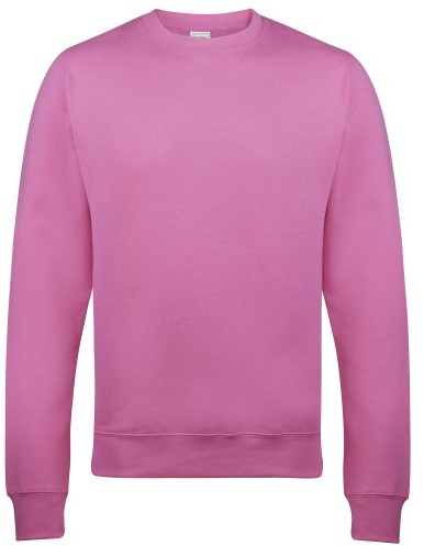 AWDis Just Hoods AWDis Unisex Crew Neck Plain Sweatshirt (280 GSM) (2XL) (Candyfloss Pink)