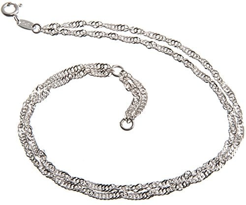 Fußkette Silber 2reihig (Singapurkette) - 2,3mm Breite, Länge 23-30cm, echt 925 Silber