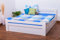 Doppelbett/Funktionsbett Easy Premium Line K4 inkl. 2 Schubladen und 1 Abdeckblende, 160 x 200 cm Buche Vollholz massiv weiß lackiert