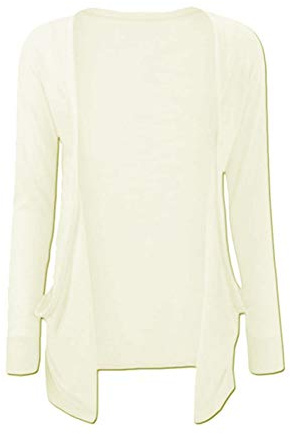 A2Z 4 Kids Girls Plain Open Boyfriend Cardigan Long Sleeves - Boy Friend Cream 11-12.1