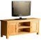 RoselandFurniture London Oak Large TV Unit | 120 cm Solid Wood Light Oak Television Cabinet Stand Suitable for TVs up to 54 inches for Living Room or Bedroom, Fully Assembled
