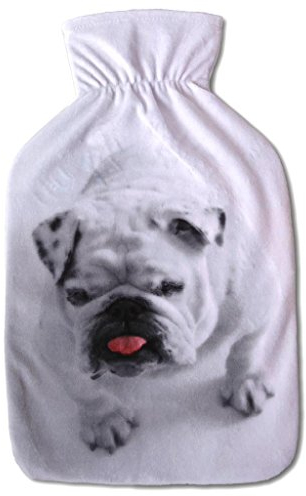 Wärmflaschenbezug mit Fotodruckbezug für alle gängigen 2 Liter Wärmflaschen, in vielen Variationen (Auswahl: engl. Bulldoge)