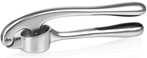 wenco Knoblauchpresse, 17 cm Länge, Verchromter Zink-Druckguss, Spülmaschinengeeignet, Silber/Schwarz, 517126