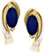 My Gold Damen Ohrringe Mit Saphir Gold 585 Ohrstecker Echtes Gelbgold Weißgold (14 Karat) Edelstein Diamant 0,01ct. 12mm x 6mm Eunundi O-04483-G401-SAP