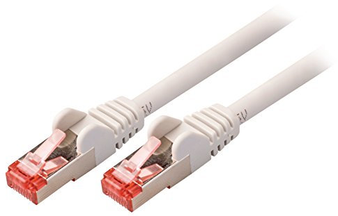 Invero® High-Speed Cat 6 Ethernet RJ45 (8P8C) Male - RJ45 (8P8C) Male Network S/FTP LAN Cable PC Router Patch Snagless Lead 100% Copper, Supports 1000 Mbps - 7.5m Grey