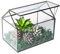WONSUN Terrarium géométrique en Verre en Forme de Maison avec Couvercle basculant pour Plantes succulentes, Plantes Grasses, Plantes aériennes (Noir)