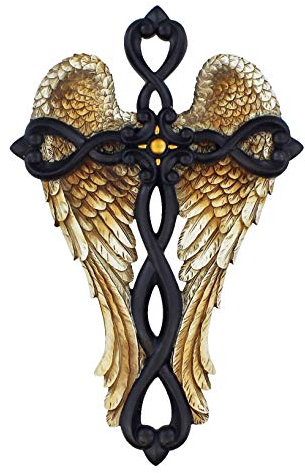 UXD Top Brass Engelsflügel Wandkreuz – Jesus Spirituelle Kunst Skulptur