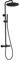 Görbach Columna Ducha Negra con Grifo Termostático Acero inox Set Ducha Monomando con Mezclador Termostático Columna de Hidromasaje con Ducha Cuadrada Lluvia D30cm