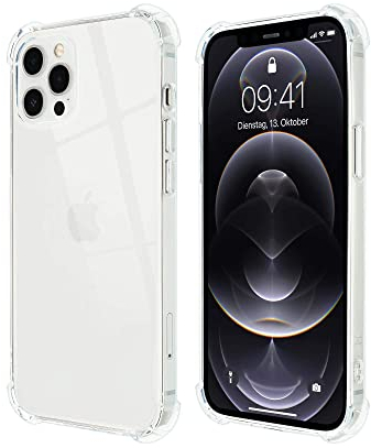 Artwizz Protection Clear Case kompatibel mit iPhone 12 Pro Max (6.7') - Dünne Schutzhülle aus Stoßabsorbierenden TPU mit Extra Luftgepolsterten Airbag Ecken - Transparent