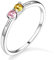Custom4U Memorial Geburtsstein Name Ring mit 2 Personalisiert Namen Gravur Damen Ewigkeitsring 925 Silber Ehering Verlobungsring 1mm breit Ringgröße 59.5(19)