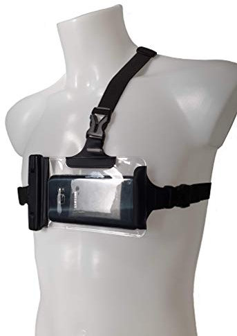 White Horizon Phone Chest Mount - Waterproof (IP68) Large | Chest Harness - Fully adjustable OtterPocket | Medium Size also Avaiable Black