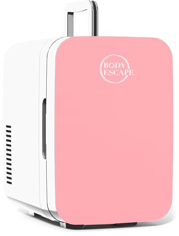 Body Escape Mini Fridge For Skincare & Make-Up - Glass Door Beauty Mini Fridges - Birthday Gifts For Her Skin Care - Portable, Compact, Small & Quiet Skincare Fridge For Makeup - 6L Pink