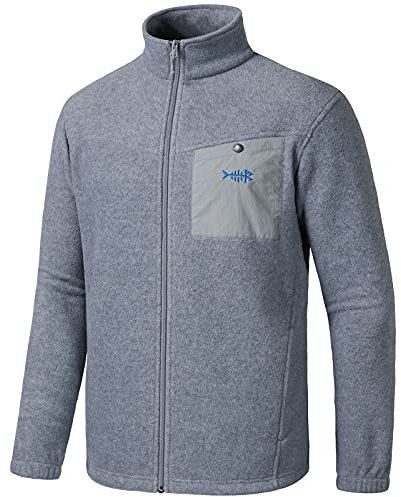 Bassdash AllDay Giacca in pile da uomo con zip intera Cappotto invernale in pile polare di peso medio traspirante morbido con tasche