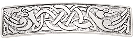 Dreamtimes fliegende Vögel Kraniche Haarspange Große Metallspange Französische Haarspange Viking Celtic Knot Schutz Haarspange Geschenk für Frauen Wikinger Haarschmuck (fliegende Vögel-Silber)