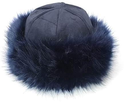 BYNYXI Pelzmütze Damen Fuchspelzmütze Wildleder Faux Fur Stirnband für Damen Wintermütze Warm Samt Cossack Russische Mütze Kosakenstil Fellmütze Verdicket Kunstpelz Mütze für Damen Mädchen