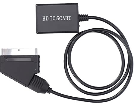 Convertisseur Péritel vers HDMI, Convertisseur Audio Vidéo Scaler Adaptateur Vidéo, Prise en de la Sortie NTSC et PAL, Adaptateur Vidéo HD, HDMI 1.3 et Rétrocompatible