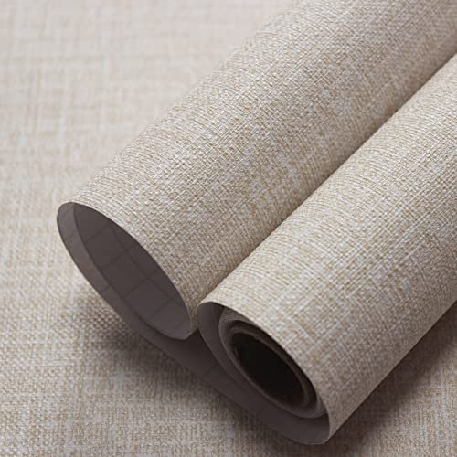 WAPANE Grasscloth Peel and Stick Wallpaper 15.7 x 196.8, Faux Linen Contact Paper for Cabinets/Countertops Removable, Textured Wall Paper Self Adhesive, Vinyl Fabric Wallpaper Waterproof