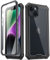 Poetic Guardian Case Compatible with iPhone 14 6.1 inch [6FT Mil-Grade Drop Tested], Full-Body Hybrid Shockproof Protective Rugged Clear Cover Case with Built-in Screen Protector, Black/Clear