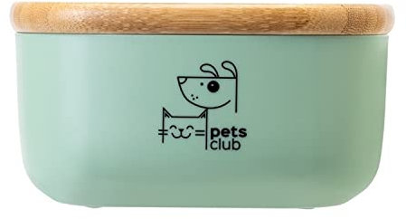 VIGAR – Vorratsdose für die Küche – Dose für Süßigkeiten für Haustiere – 13,5 x 13,5 x 7,5 cm – hermetischer Bambusdeckel – 780 ml – spülmaschinenfest – grün