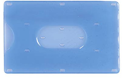 Porta tessere plastica rigida x carte di credito tessera magnetica bancomat patente carta identità green pass 2 PEZZI (Blu)