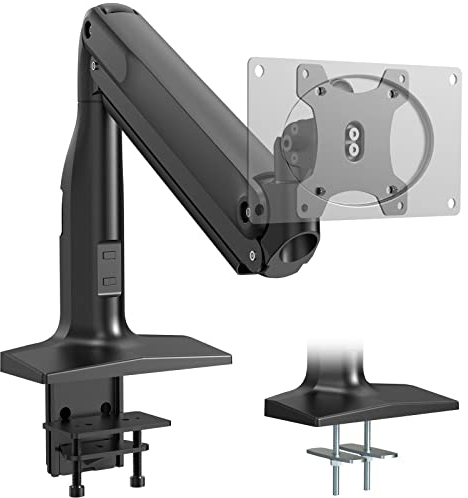 WORLDLIFT Monitor Halterung, Aluminum Gasdruckfeder Monitorhalter Tischhalterung für EIN 17-43 LED LCD Bildschirm Schwenkbare Neigbare Höhenverstellbar, Wiegt 0-18kg VESA 75/100/ 200x100mm