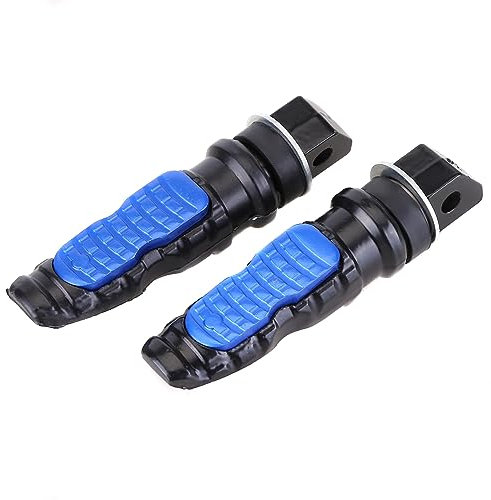 ihreesy Repose-pieds avant pour moto, 2 pièces en alliage d'aluminium pour passager arrière de moto décoration parfaite pour repose-pieds universels 8 mm pour repose-pieds pour moto,Bleu
