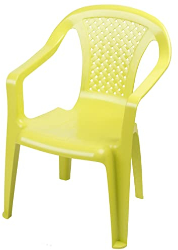 Kinder Gartenstuhl aus Kunststoff - Lime grün - Robuster Stapelstuhl für Kleinkinder - Monoblock Stuhl Kinderstuhl Spielstuhl Sitz Möbel stapelbar für Außen