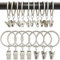 AMZSEVEN Vorhangringe mit Klemme, Gardinenklemmen mit Ringen, Gardinenringe mit 3,2 cm Innendurchmesser, passend für Gardinenstangen mit einem Durchmesser von 2,5 cm, mattes Silber, 100 Stück
