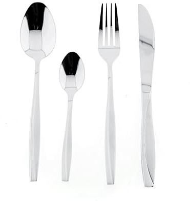 Almina 84 teiliges Besteckset mit Design Essbesteck Edelstahl Rostfrei für 12 Personen